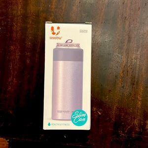 Asobu silver and whitw slim can kuzie